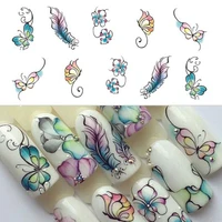 nail stickers water transfer butterflys flowers classic designs nail decal decoration tips for beauty salons