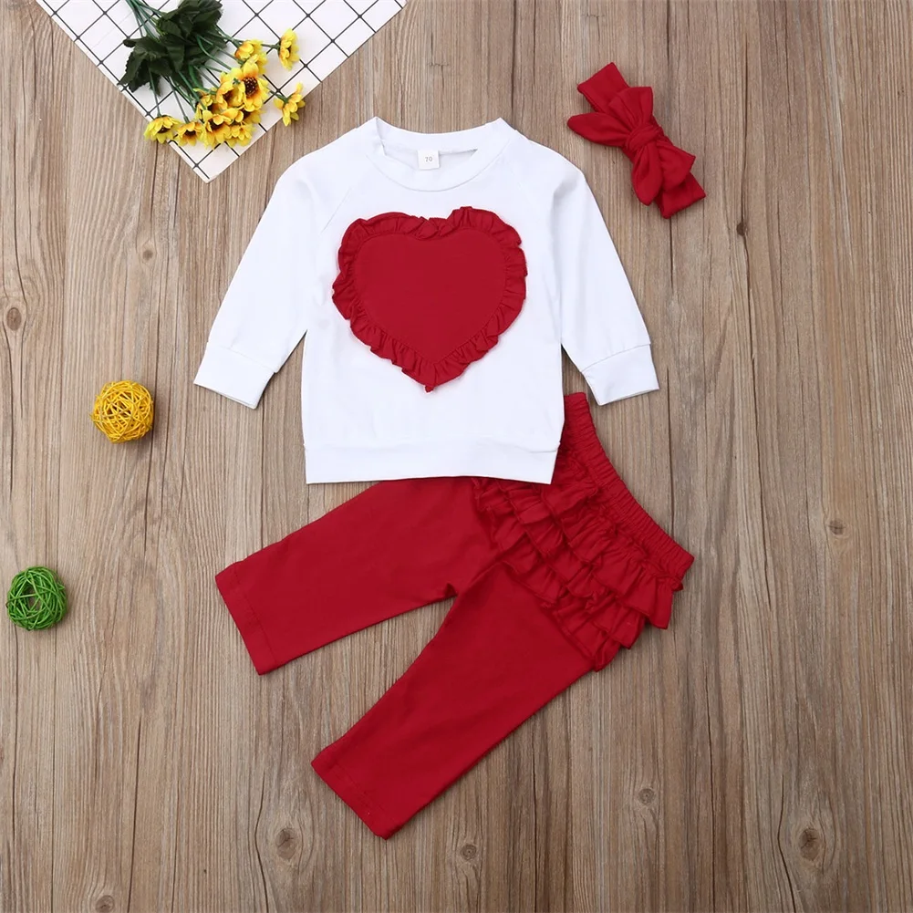 Emmababy комплект одежды из 3 предметов для маленьких девочек, Осенний хлопковый свитер с длинными рукавами Топы, штаны повязка на голову