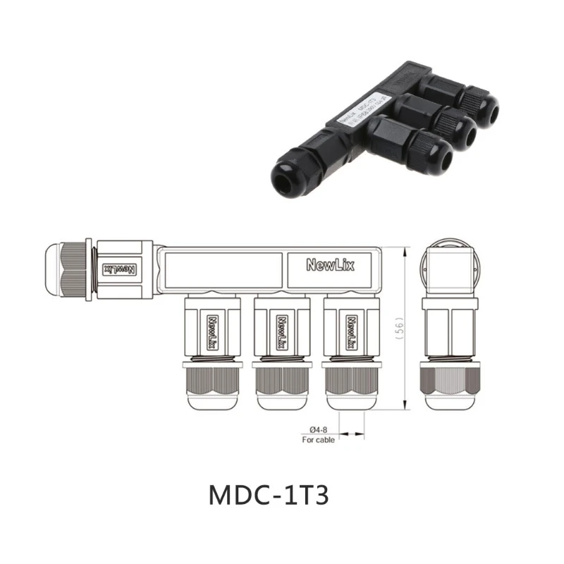Водонепроницаемый соединитель IP68 2 контактный 3 электрический терминал