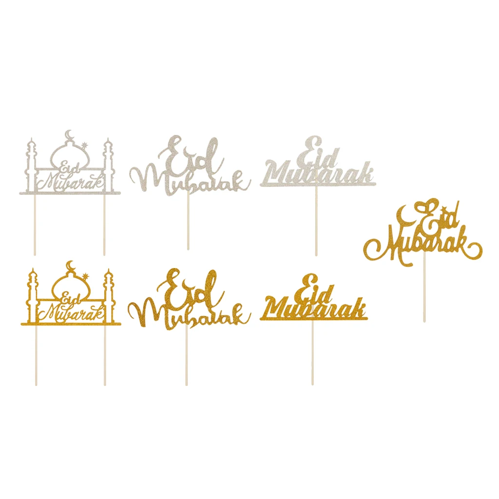 Блестящий Топпер для торта Eid Mubarak Рамадан кареем хадж Свадьба мусульманский день