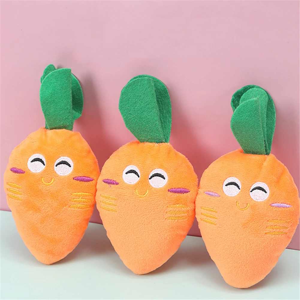 

Plush Squeaky Carrot Bite Resistant Dog Chew Molar Toys Puppy Training Clean Teeth Sounding Toy Radish Vegetable Pet Biting Toy