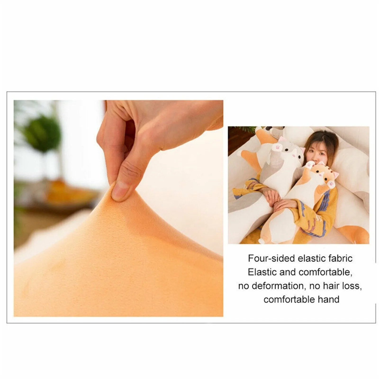 

Long Cotton Buddies Cute Cat Doll Plush Toy Soft Stuffed Sleeping Pillow Cover Home interior pillow Case Home decoration