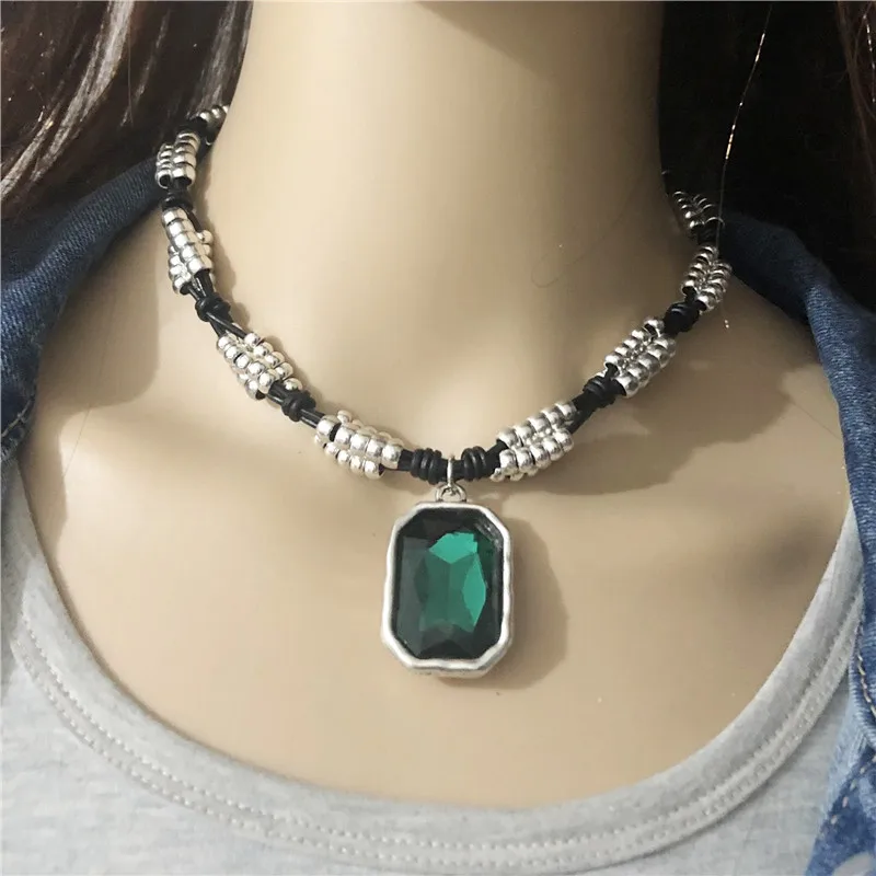 

Anslow Fashion Jewelry Vintage Retro Handmade Beads Short Choker Collar Necklace For Female Women Braided Jewelry LOW0026AN