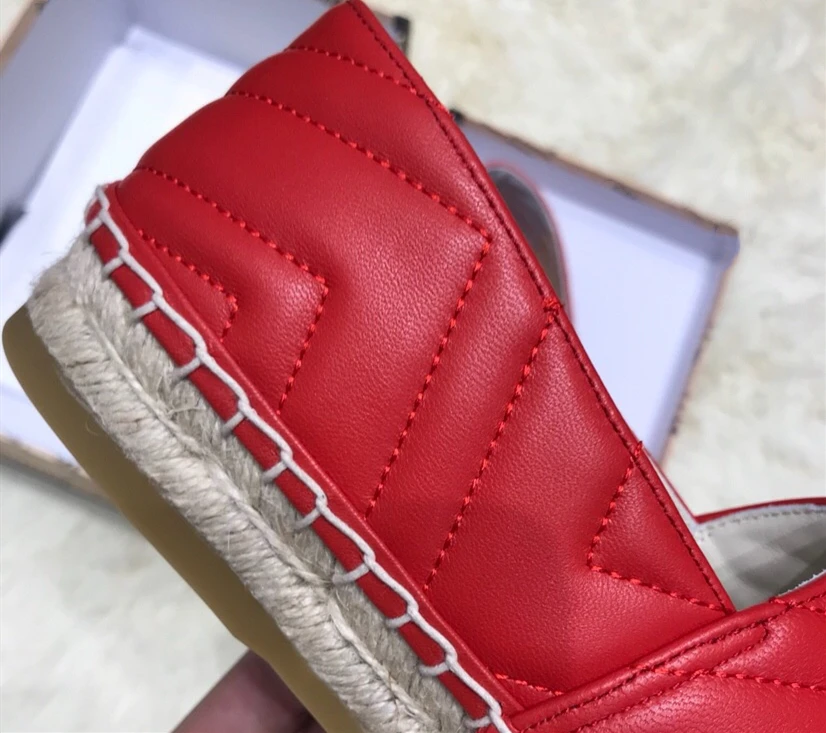 

New Women Luxury Espadrilles Shoes Flat Genuine Leather Shoes Woman Casual Loafers HIgh Quality Designer Flats Shoes