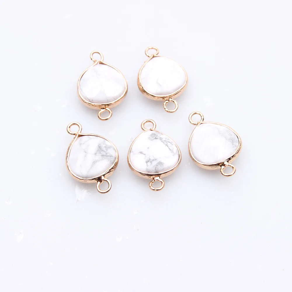 Женский кулон из натурального зеленого камня белые и золотые капли воды сделай