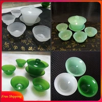 jade teacup wine glass chinese kung fu tea set health high end jade tureen master cup set jade bowl tea cup water cup tea maker
