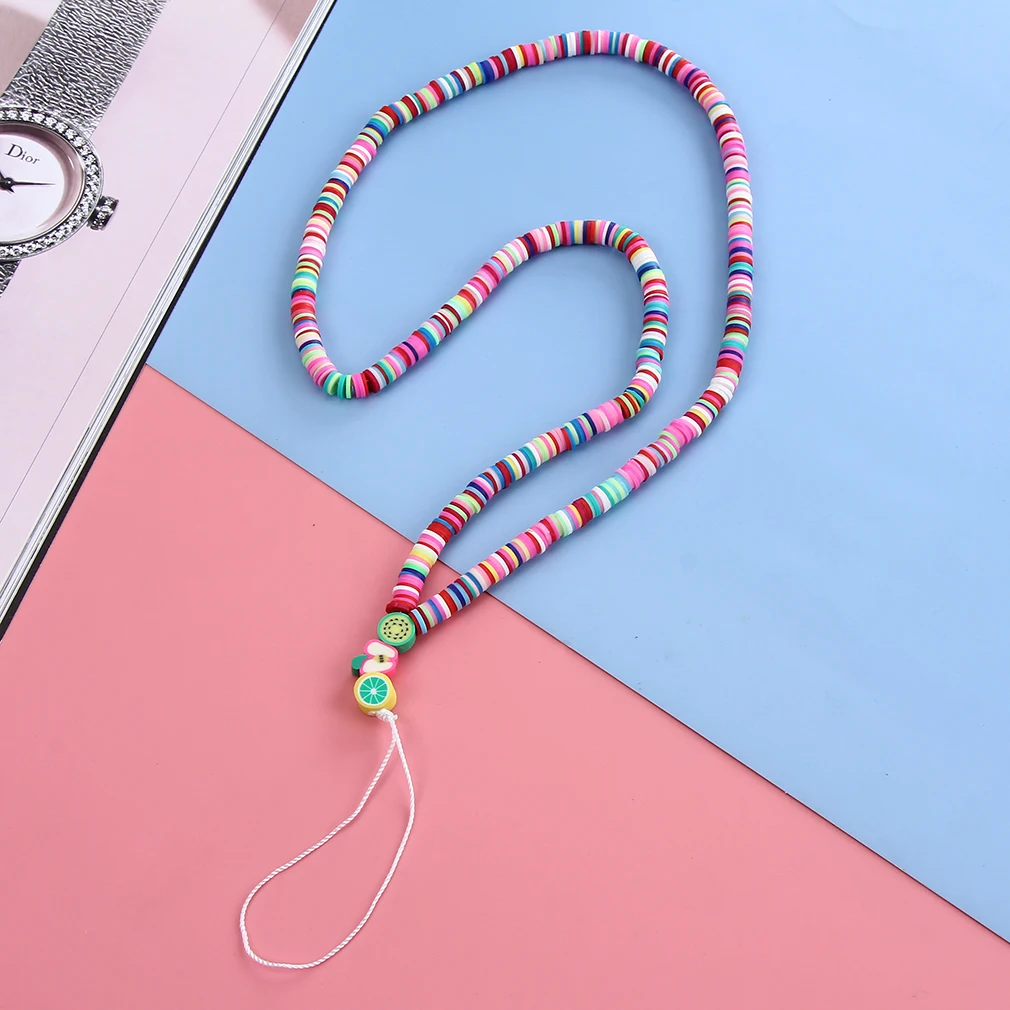 Геометрической формы сердца круглые акриловые бисерные мобильный телефон цепи
