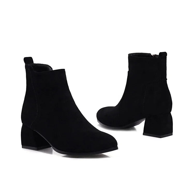 

women shoes 2021 ankle boots Pointed Toe Square heel boots for women black big size 31-48