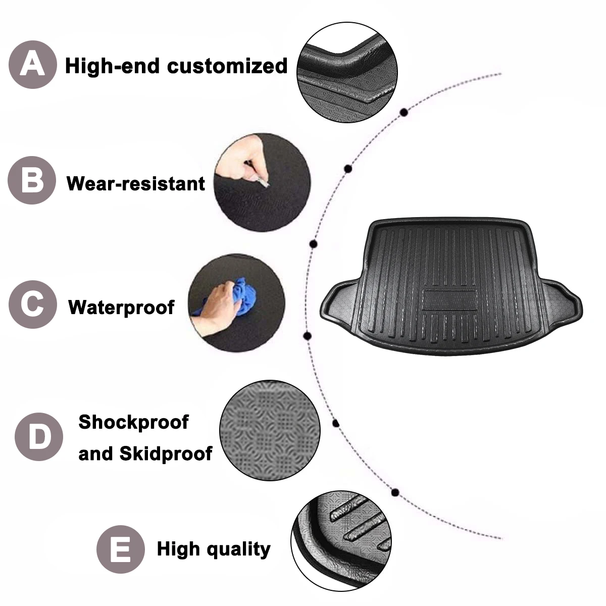 Автомобильный напольный коврик для Honda CRV 2017 2018 задний багажник анти-грязевая