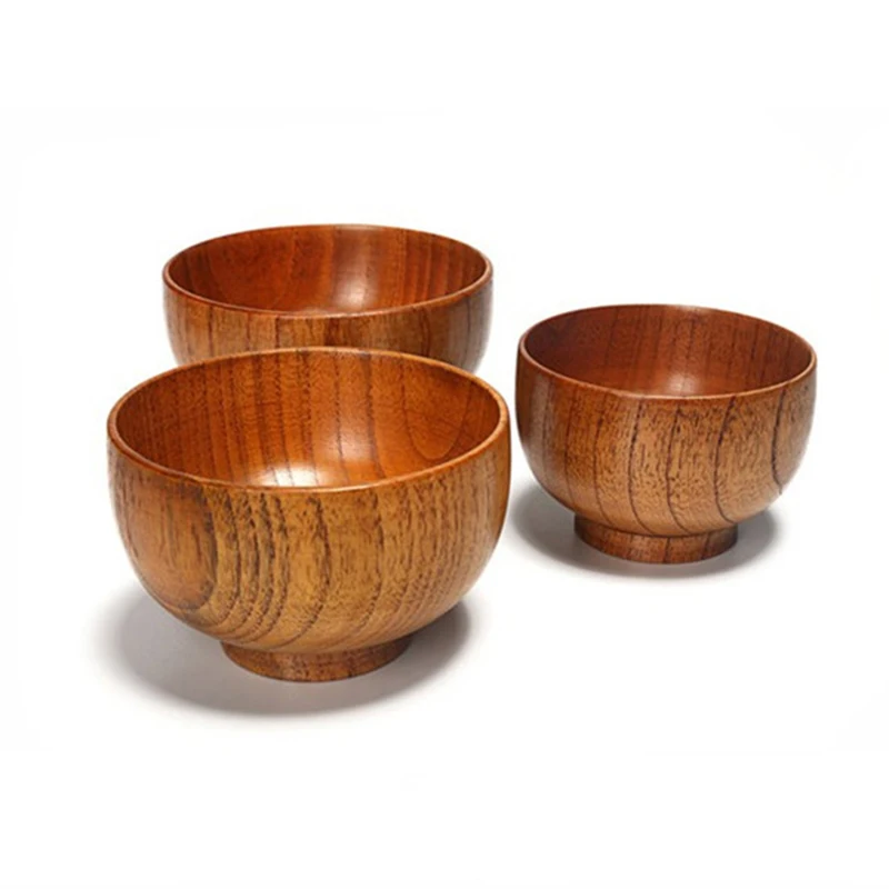 Твердая древесина одноразовая круглая миска незаменимый атрибут деревянный