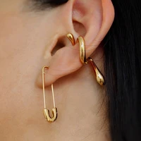 2020 hiphop metal curve clip earrings for women vintage irregular geometric ear cuff punk jewelry femme brincos wholesale