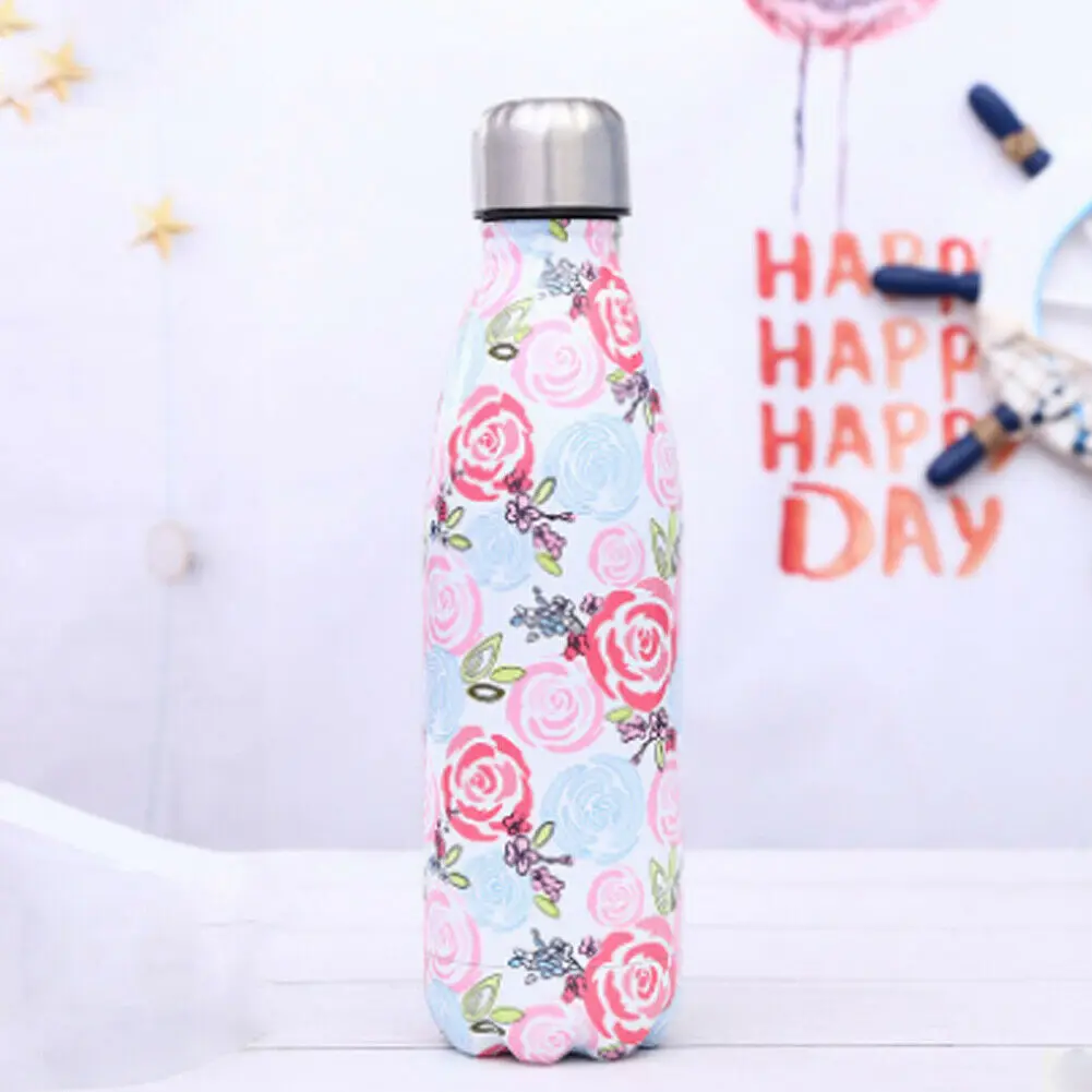 2 500ML Fashion creative pattern Thermos cupTravel Mug Tea Coffee Water Vacuum Cup Thermos Bottle Stainless Steel - Цвет: 2