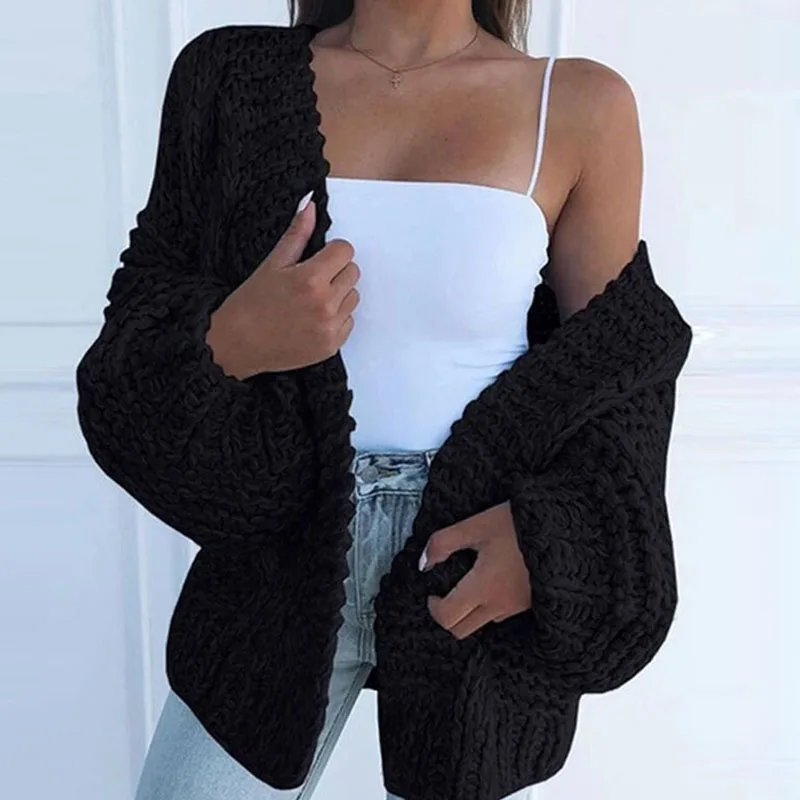 

Autumn Winter Women Solid Open Stitch Sweater Elegant Long Sleeve Twist Knitted Sweaters 2020 Casual Female V Neck Tops Cardigan