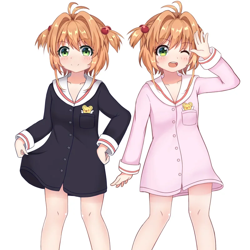 

Magic card girl women's sweaters Clothes Japanese suit Pajama dress Soft Animation peripherals Cosplay Plush Doll Gift