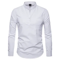 men casual shirts 2021autumn new fashion solid color man long sleeve cotton slim fit casual business button shirt tops