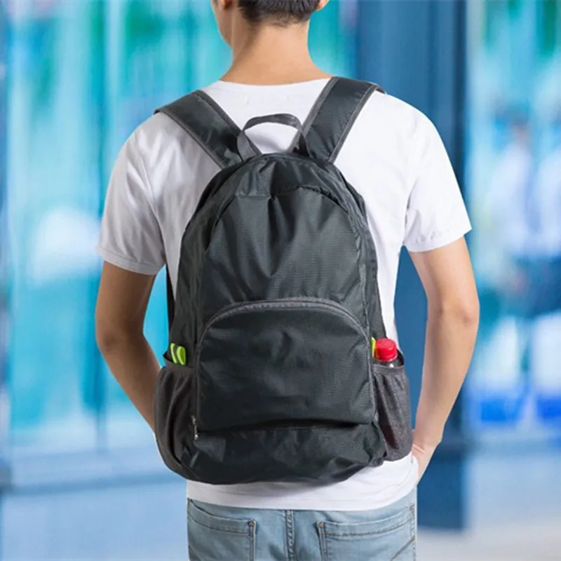 

Travel Bag High-capacity Backpacks Zipper Soild Nylon Back Pack Daily Traveling Women men Shoulder Bags Folding Bag