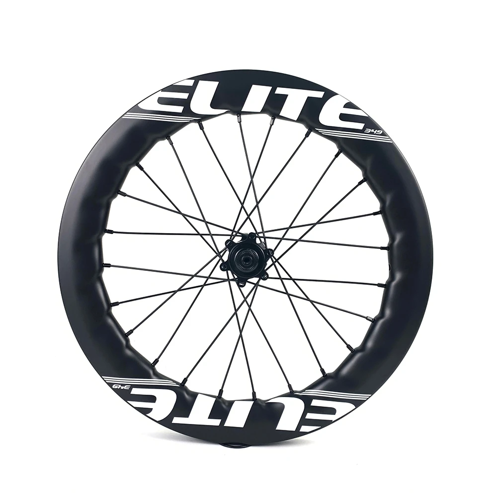 Billig ELITEWHEELS 16 Zoll BMX Bike Carbon Räder RD07 6-bolzen Schloss Hub 349mm 40 Tiefe 25mm Breite Klammer Carbon Felgen Klapp Fahrrad