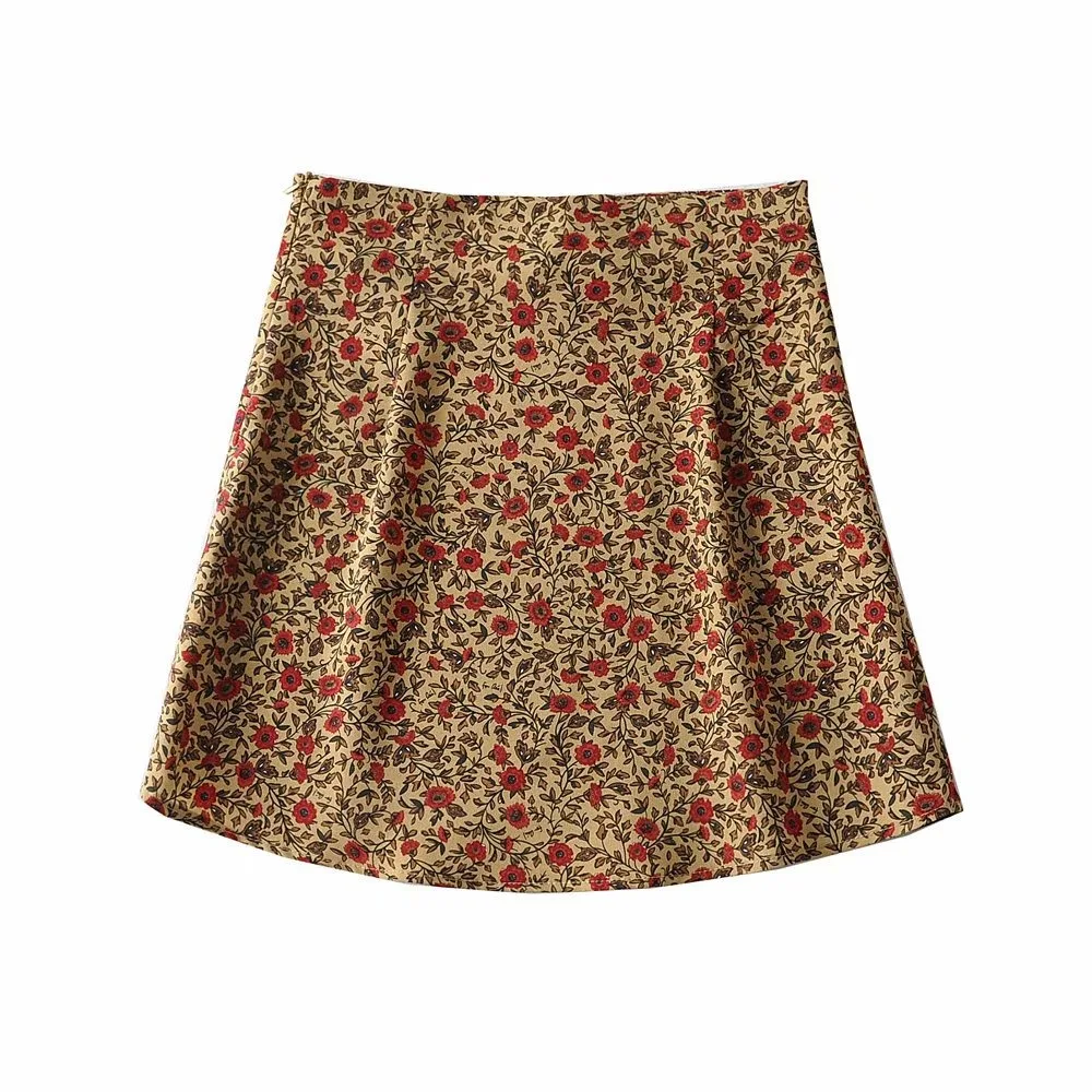 

Skirts Womens 2021ins Blogger Popular Floral Printed A- line Skirt Skirt 2021 Summer New European and American Women's Clothing
