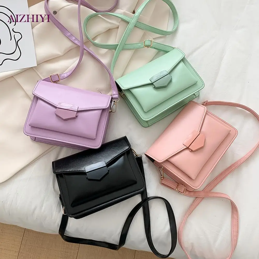 

Women Shoulder Crossbody Bags Fashion Shoulder Messenger Bag PU Leather Ladies Candy Color Female Small Travel Purse