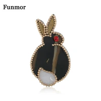 funmor rabbit brooches acrylic small bead animal pins for women girls routine party accessories corsage ornaments lapel bijoux