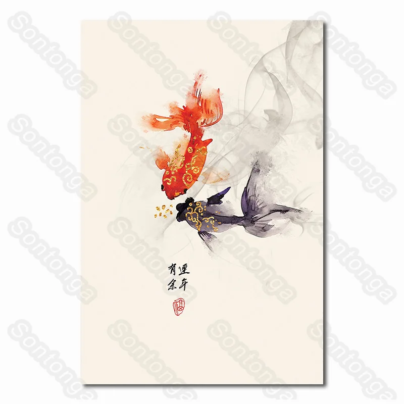 

Still Life Fish Art Poster Stickers Bedroom Room Layout Decorations Wall Stickers Wallpaper Wallpaper Self-Adhesive Walls