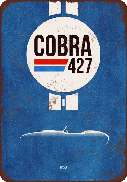 

1968 Shelby Cobra 427 винтажная репродукция металлический знак 8x12