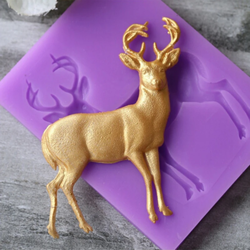 DIY олень шаблон силиконовые формы Gumpaste Шоколад Кухня выпечки инструменты
