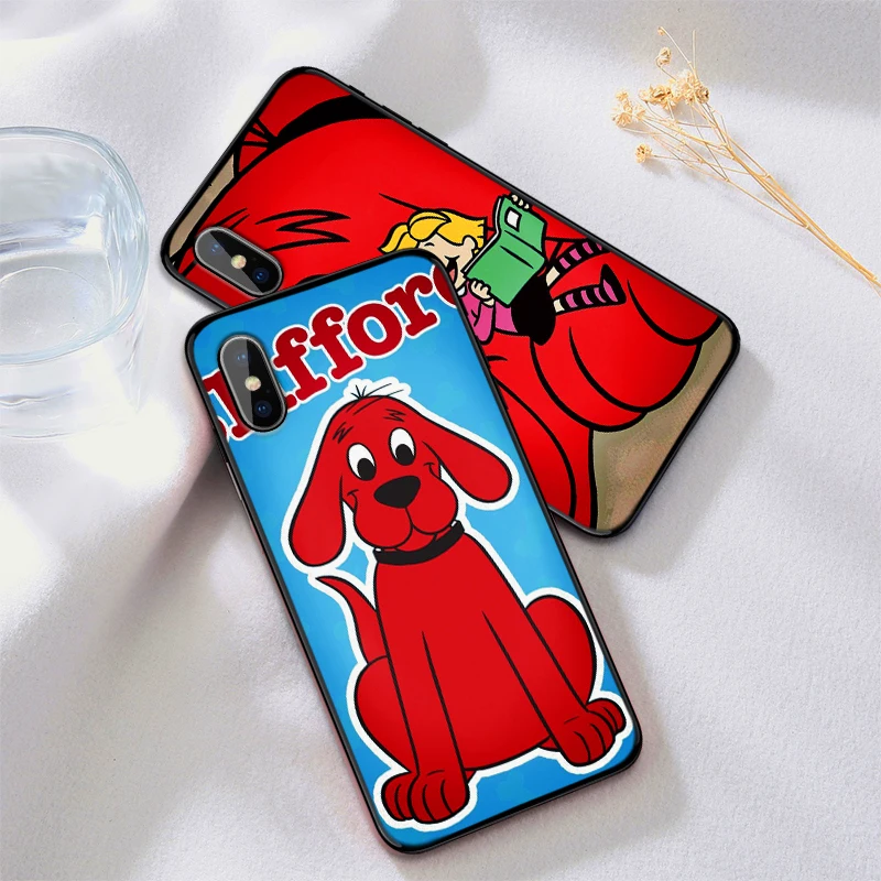 Чехлы для iPhone XR XS Max X 6 6S 7 8 Plus Clifford большая красная собака мягкая IMD задняя крышка