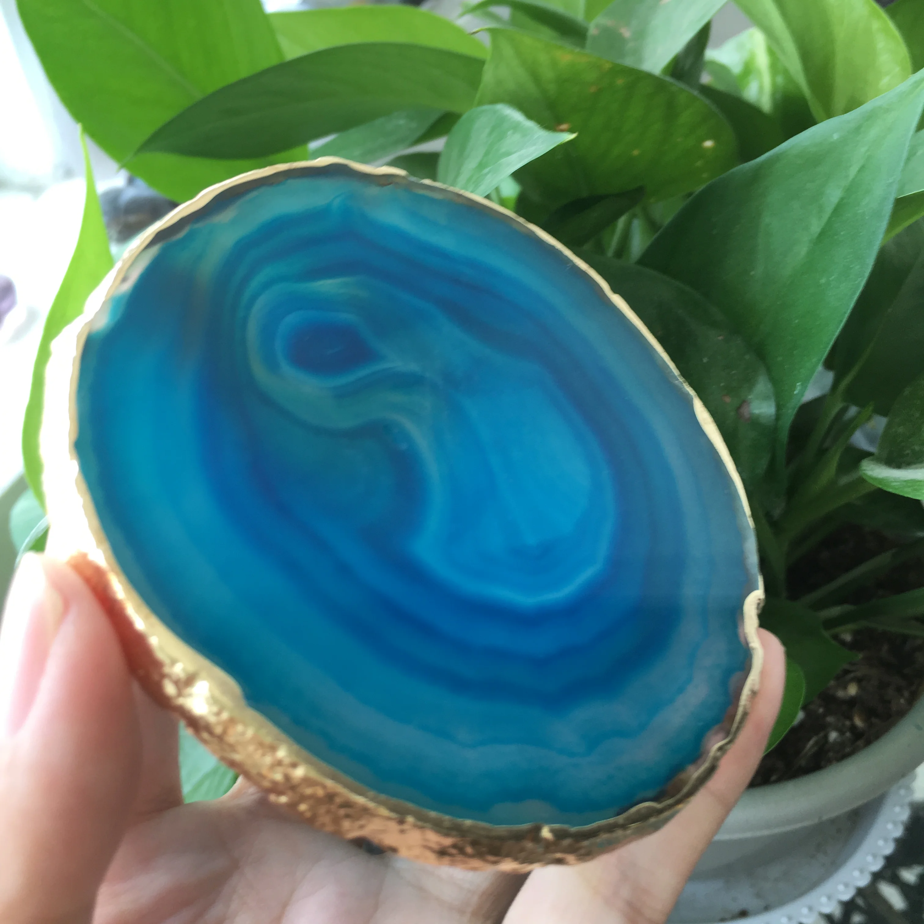 1 шт. геод из натурального агата изолированные подставки Хрустальная доска