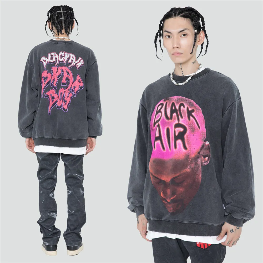 

Men Women Sweatshirt Tops Fashion Printing Hoodie Hip Hop Oversized Streetwear Harajuku Pullover Cotton Autumn Wash Clothing