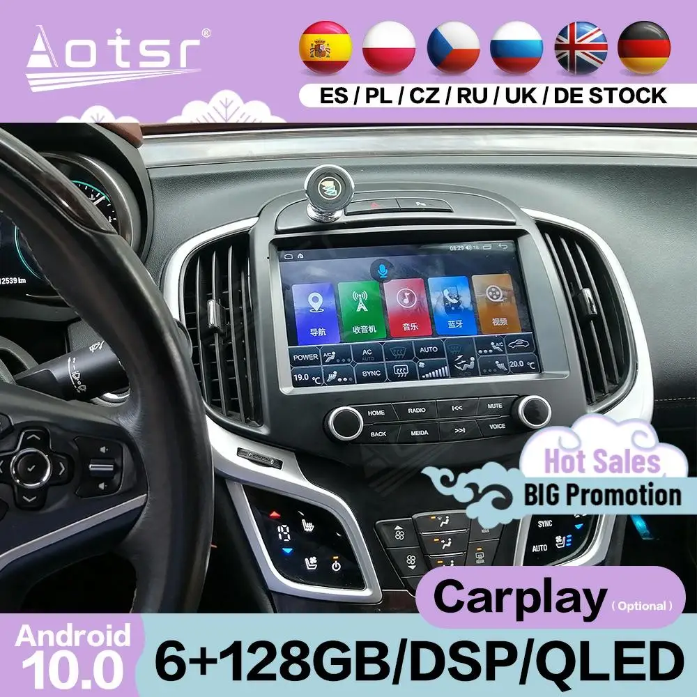 

6 + 128G Carplay мультимедийный стерео Android плеер для Buick Regal Vauxhall, Opel Insignia 2012 2013 2014 2015 GPS радио головное устройство