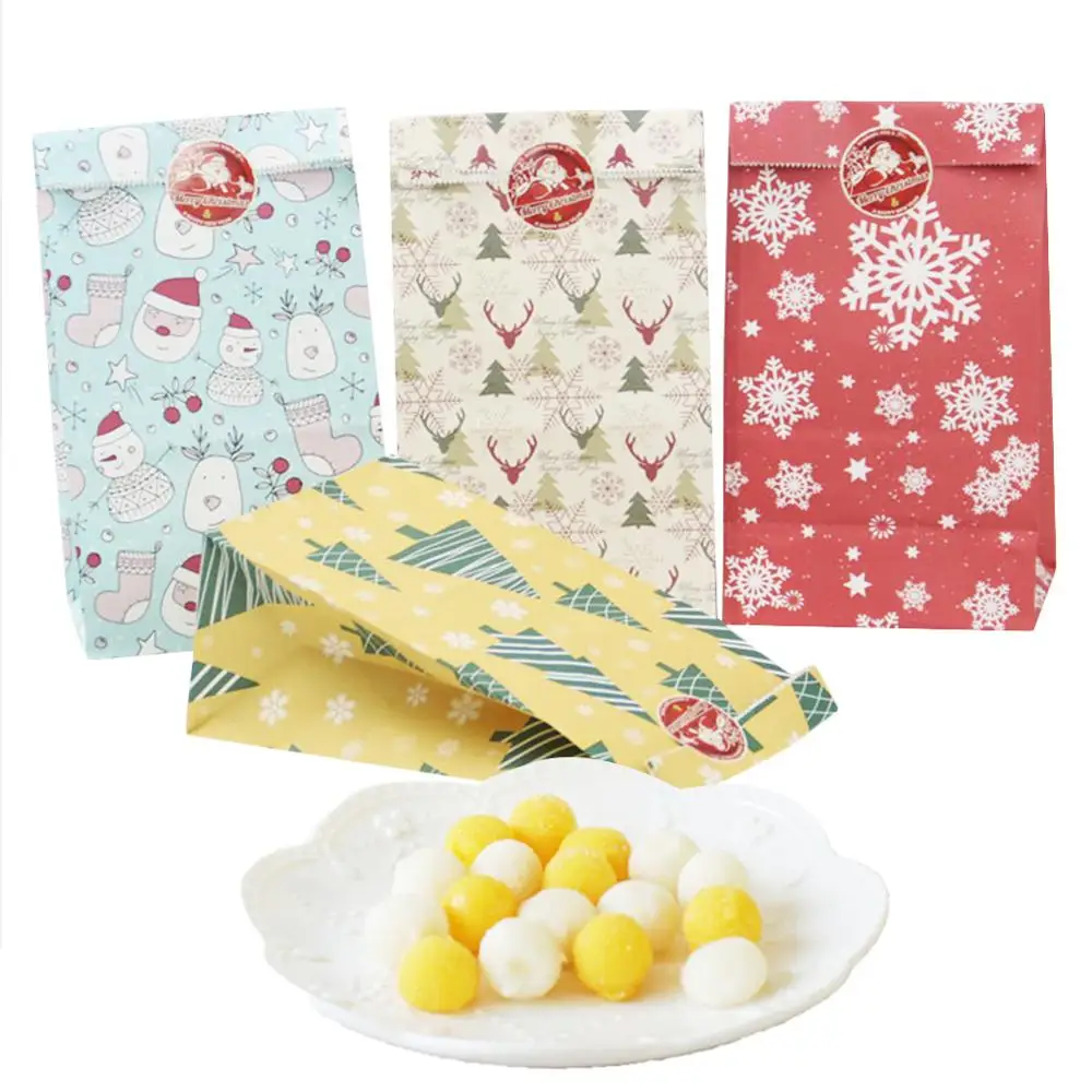 Рождественские подарочные пакеты пакет из крафт бумаги для хранения сладостей и