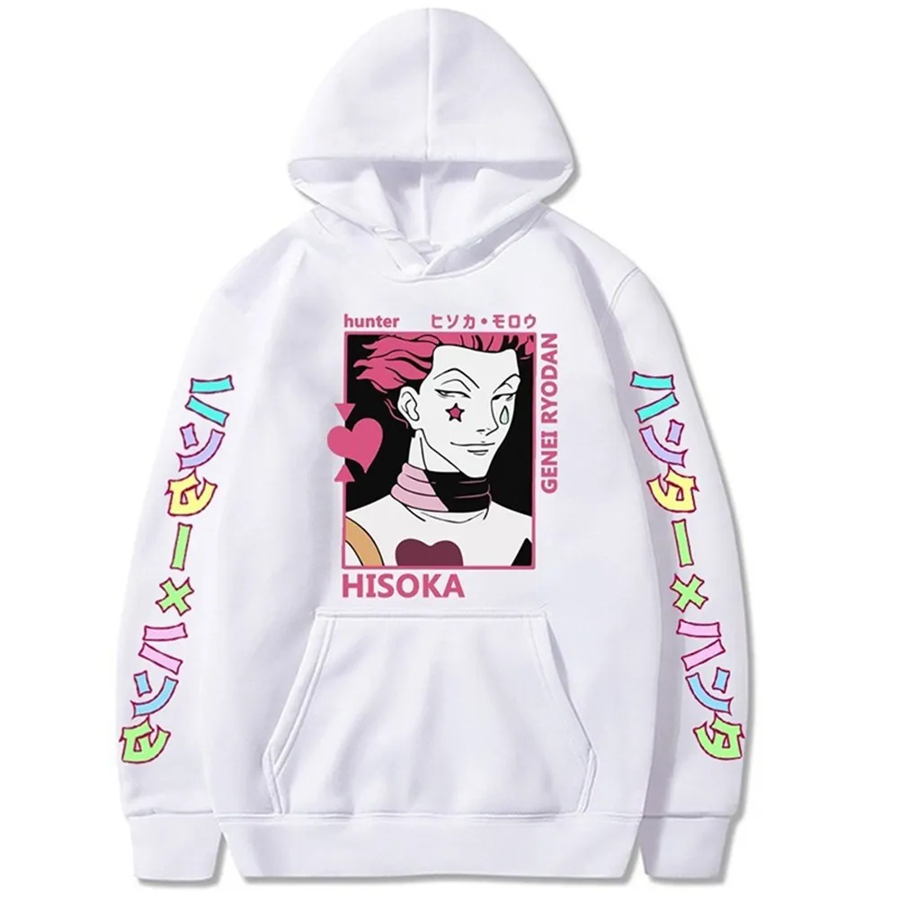 

2021 Hot Hunter X Hunter Hoodie Hisoka Printed Hoodie Men Women Fashion Anime Sweatshirt Casual Long Sleeve Hooded Tops SUNOWE