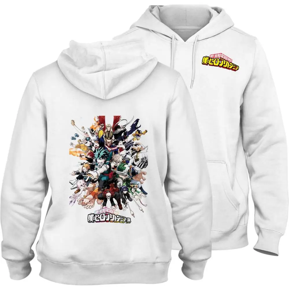 

Модный толстый свитшот с капюшоном и принтом моя геройская академия, повседневная спортивная одежда унисекс с карманами