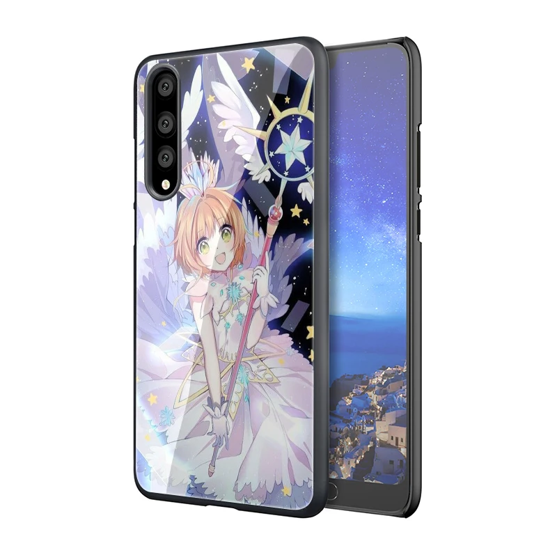 EWAU карта Captor Sakura закаленное стекло телефон чехол для Huawei P10 P20 P30 mate 20 Lite pro P Smart Y6 Y9 Honor 8X9 10