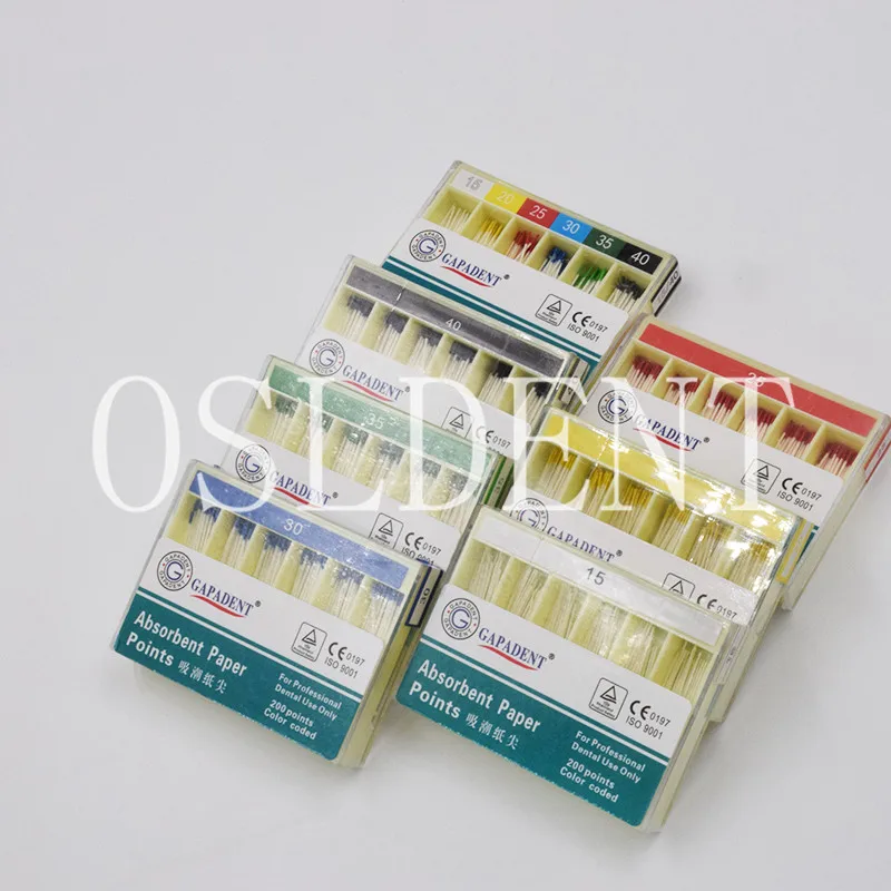 200 шт./упак. #15-#40 7 стилей необязательные впитывающие бумажные точки стерильные