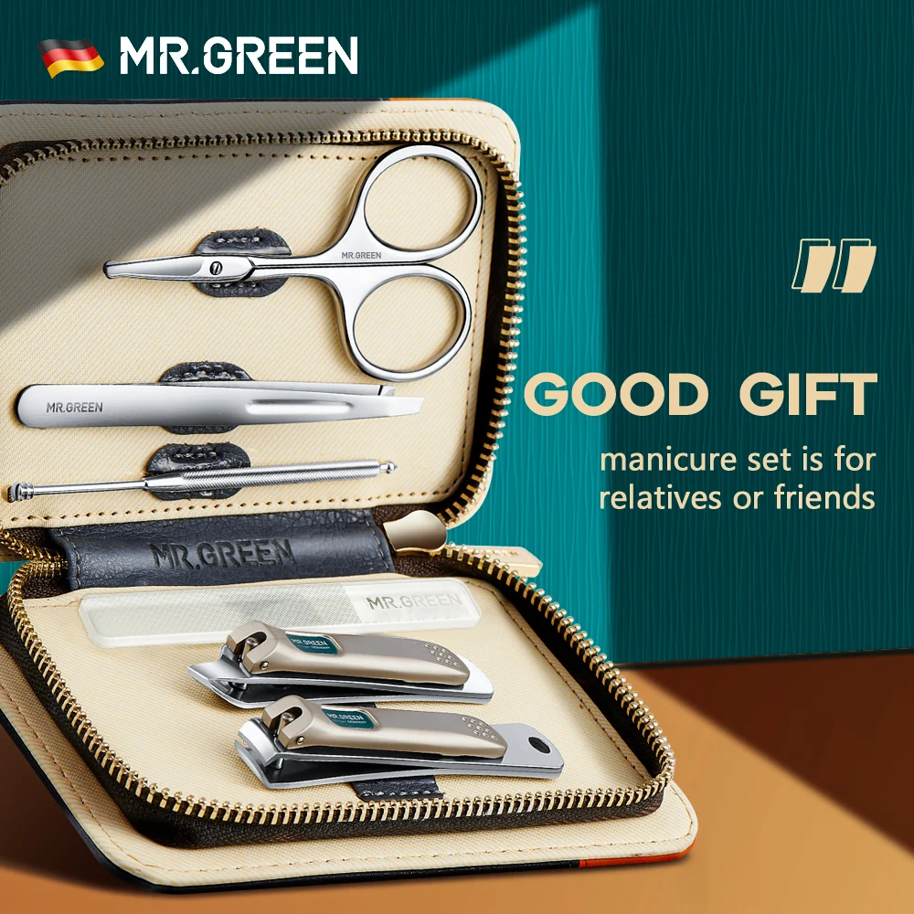 

Кусачки MR.GREEN для ногтей, набор для ухода за ногтями, набор для маникюра и педикюра, профессиональная нержавеющая сталь с серой кожей для муж...