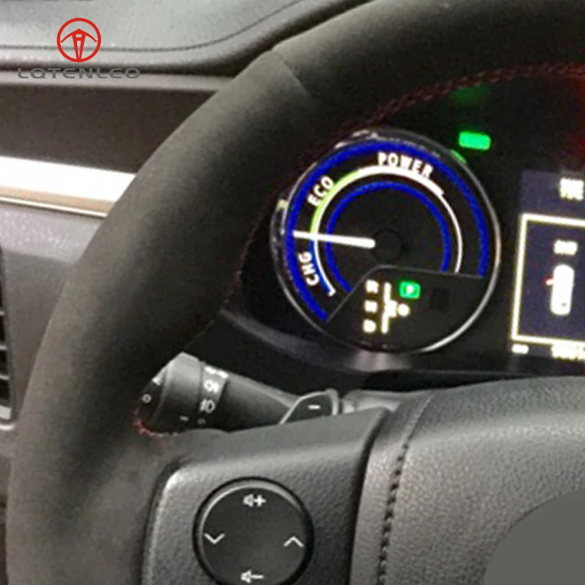 LQTENLEO черный замшевый чехол рулевого колеса автомобиля DIY для Toyota RAV4 2013 2019 Corolla 2014