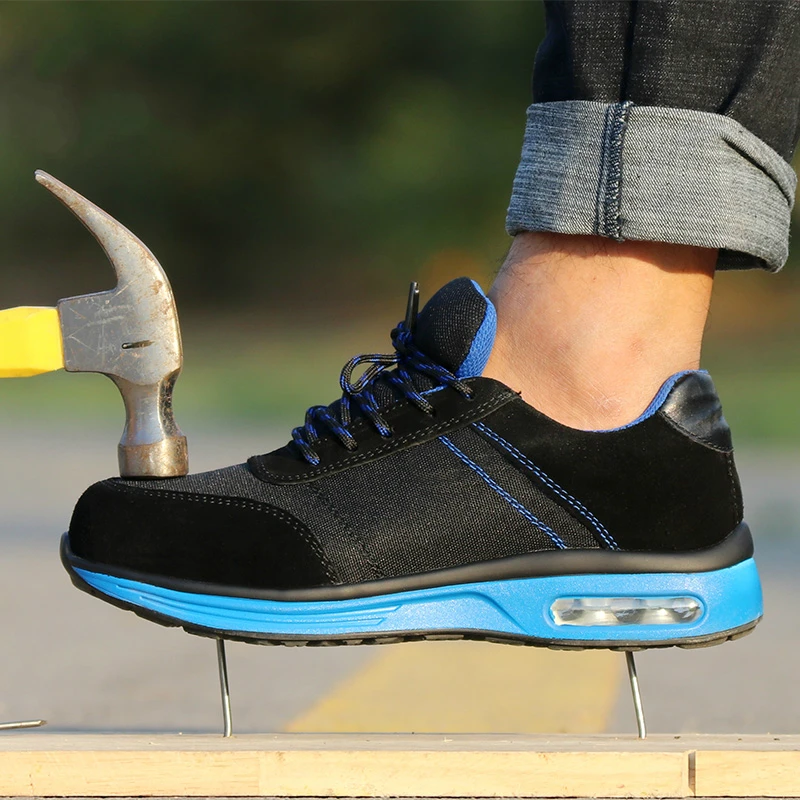 Мужские повседневные безопасные рабочие кроссовки большие размеры защитная