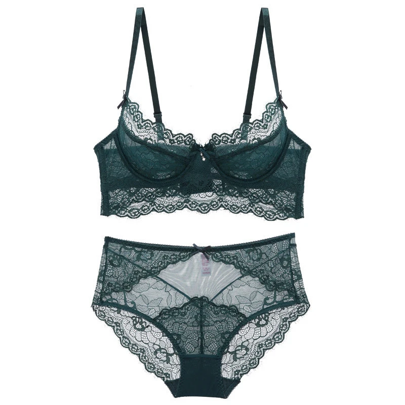 Комплект женского нижнего белья с чашками пуш ап и кружевом|Комплекты белья| |
