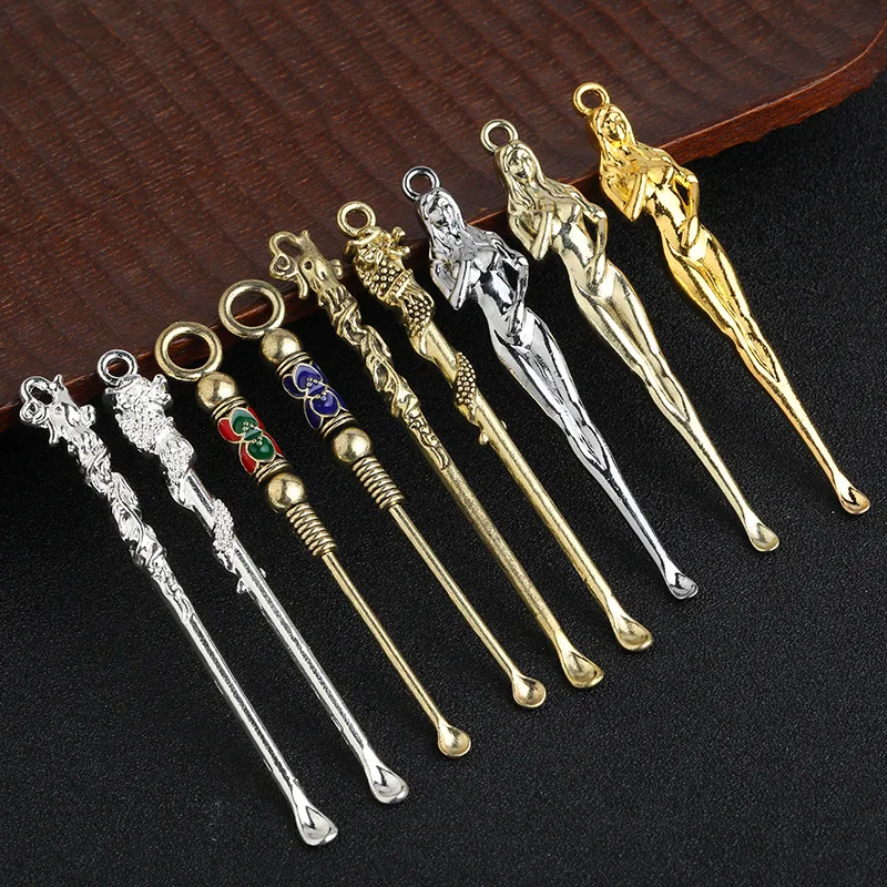 

Retro dragon and phoenix ear pick beauty ear pick creative portable car keychain accessories personalized gift pendant wholesale