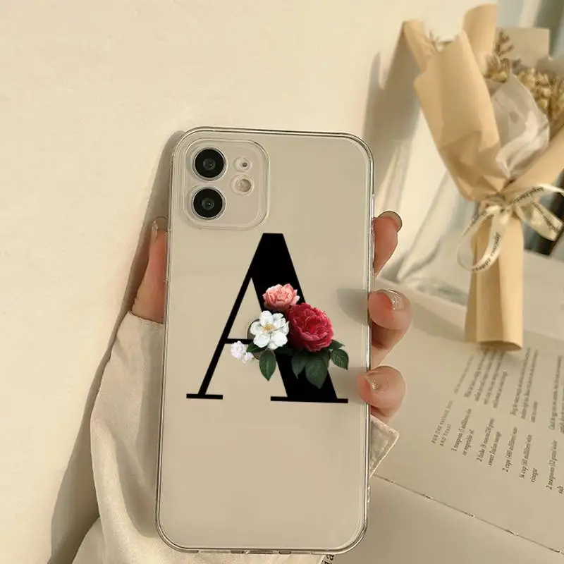 

Custom Floral Alphabet Font Letter Phone Case For Mobile Phone For Iphone Se 5 6 6 S 7 8 Plus Xr X Xs Max 11 12 13 Mini Pro Max