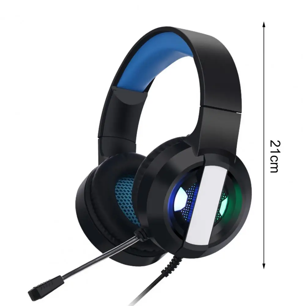

Gaming Headsets Gamer Earbuds 3D Surround Sound Stereo HiFi Wired Earphones USB Microphone Colourful RGB Light PC Game Headset