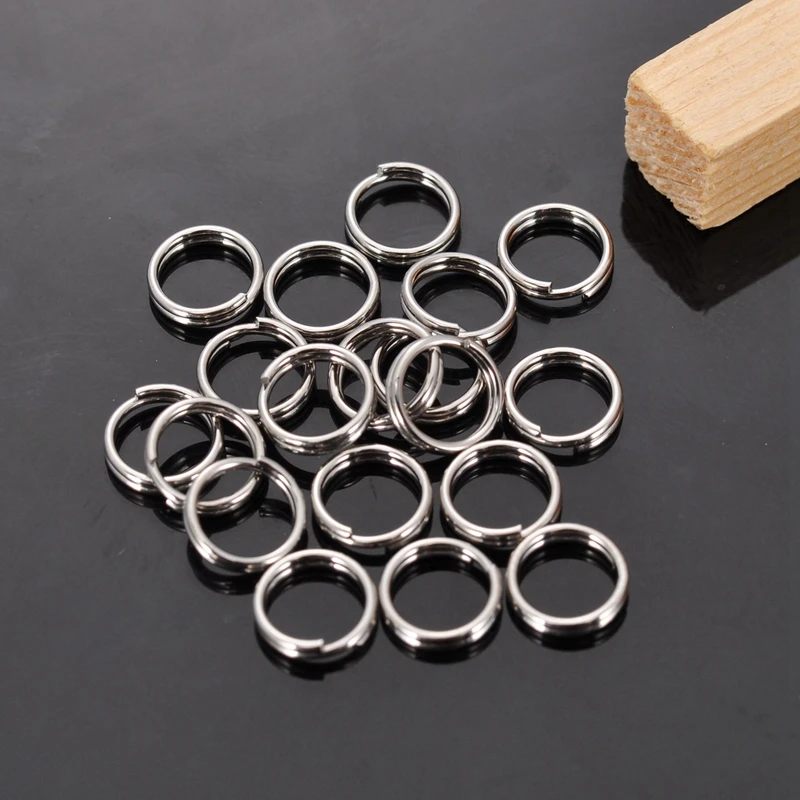 Серебряные украшения DoreenBeads раздельные кольца из нержавеющей стали 7 мм