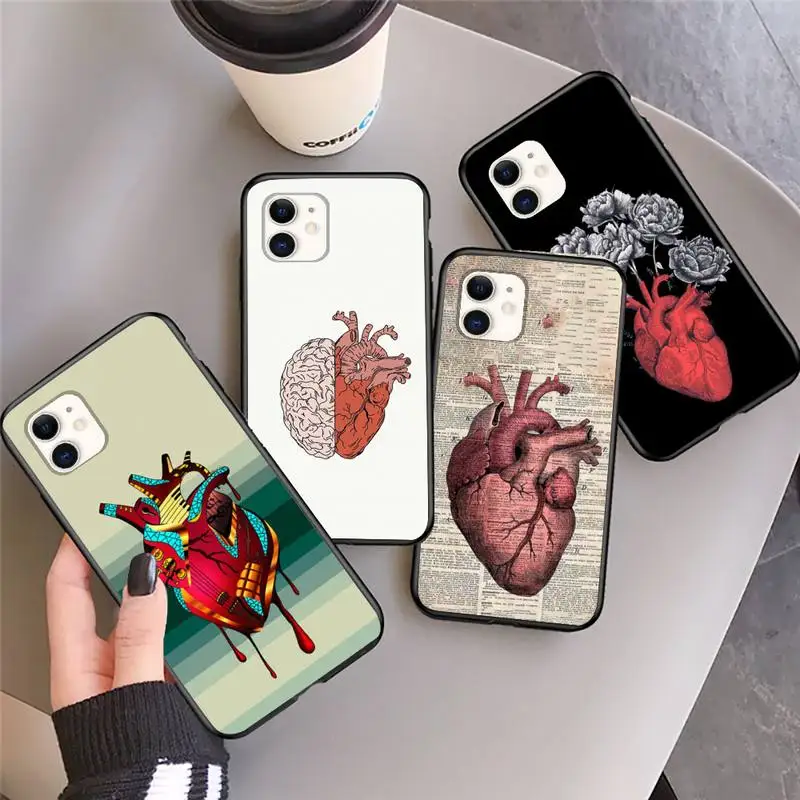 

Medical Human Organs Brain Meridian Kidney Phone Case For iphone 13 12 11Pro Max 11 XR XS Max X 8 7 6 5 se 2020 Fundas Cover