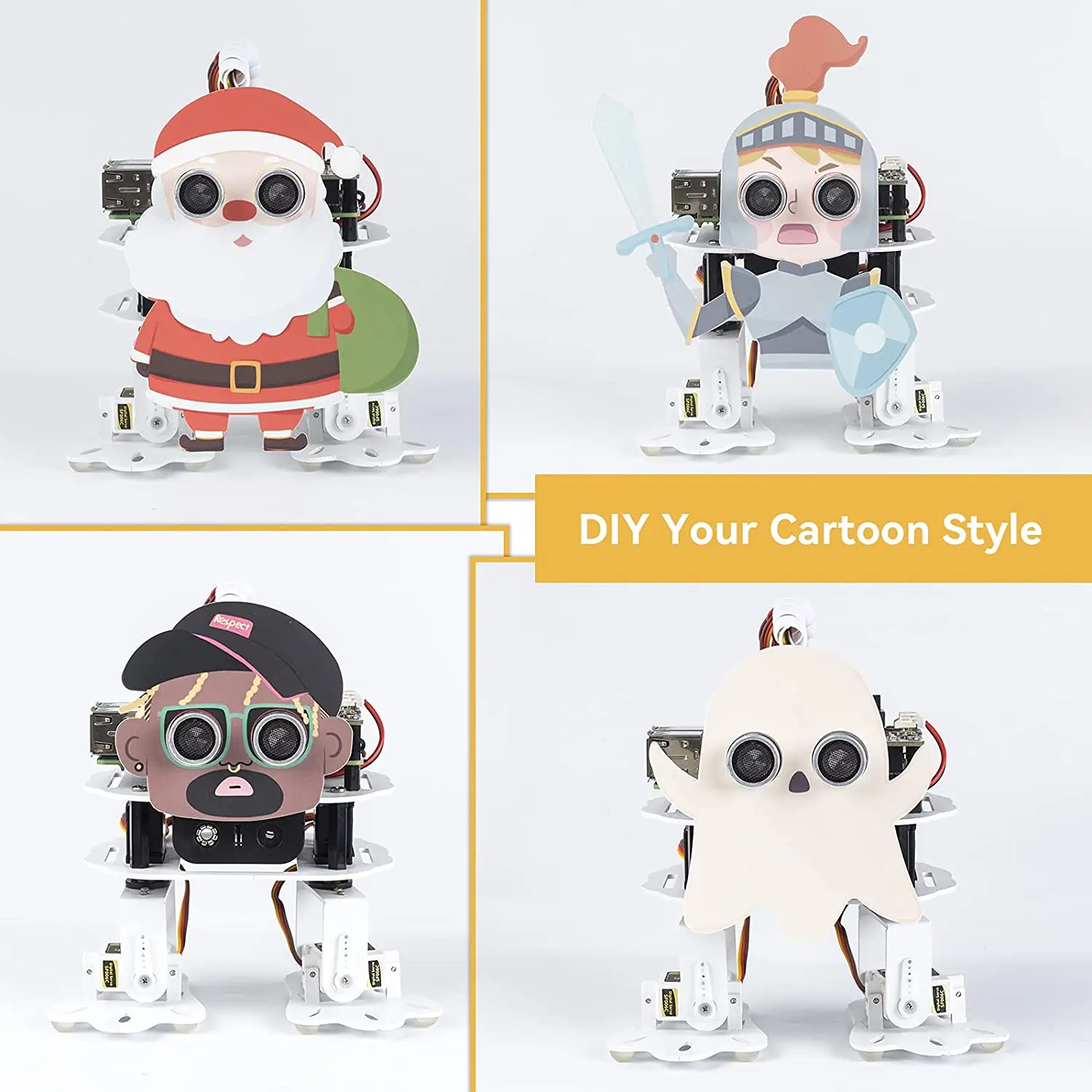 PiSloth AI Programmable Robot Kit for Raspberry Pi Dancing Obstacle Avoidance Object Following Sound Effect DIY Bionic | Электронные