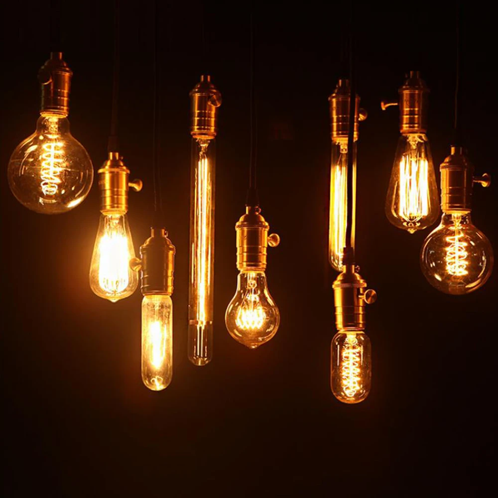 Приглушаемая винтажная лампочка E27 для потолочного светильника Эдисона 40 Вт 220 В