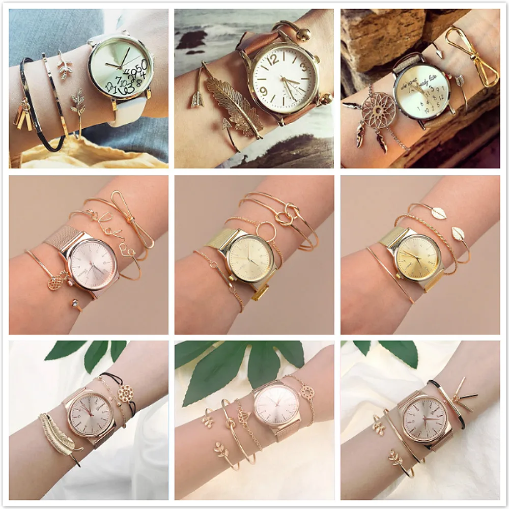 Женский браслет в стиле панк Модная Золотая цепочка с декором луна лист