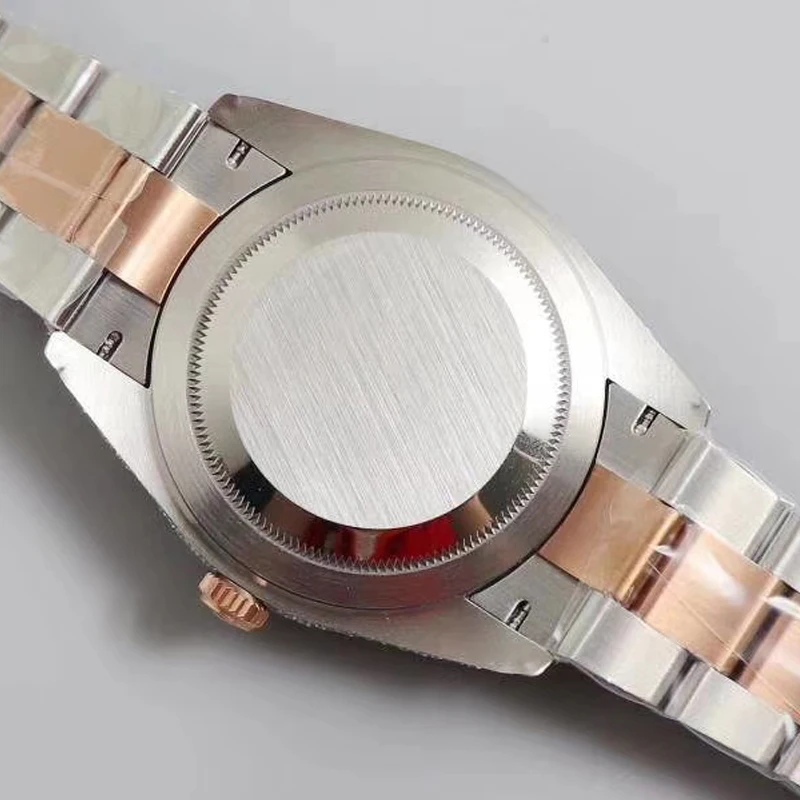 

Top quality Rose Gold&Silver Iced out Diamonds Clasp watch Date-just- Full 904L Sapphire glass Automatic ETA Noob 3135 movement