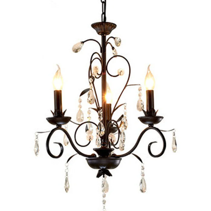 Винтажная люстра с подсветкой из кованого железа свадебное украшение черные